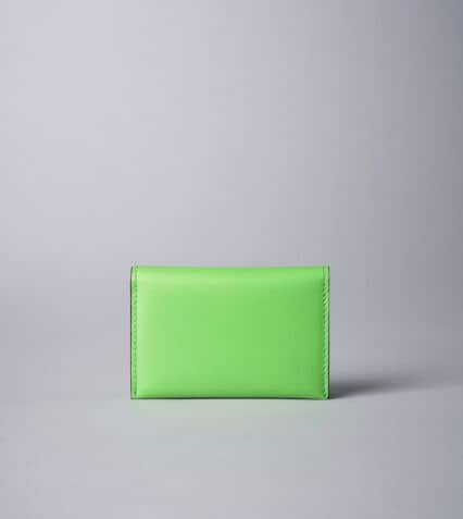 Business card holder in Green Leather