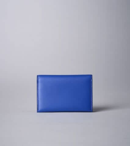 Business card holder in Blue Leather