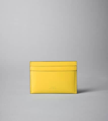 Credit card holder in Yellow Leather