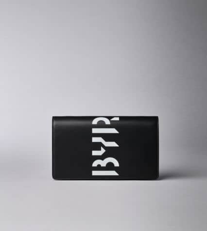 Wallet clutch in Black printed Leather