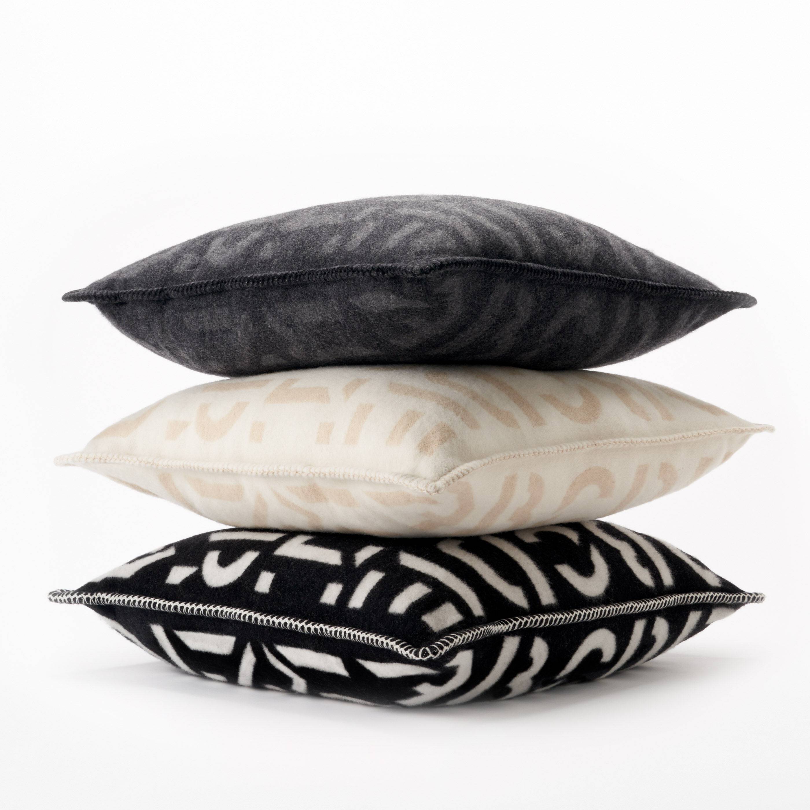 The Alphabeta Cushion – Salt and Pepper