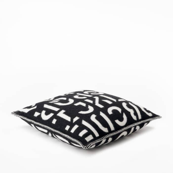The Alphabeta Cushion – Salt and Pepper